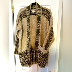 Lucky Brand Boho Open Front Cardigan Sweater Set ze Large